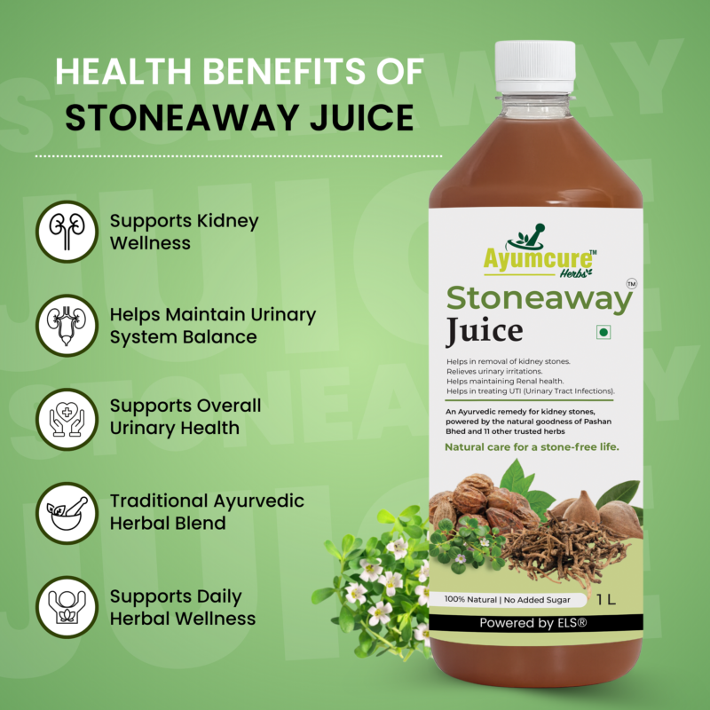 Stoneaway Juice | Pashan Bhed + Gokshura | Kidney Stone & UTI Support | Unisex