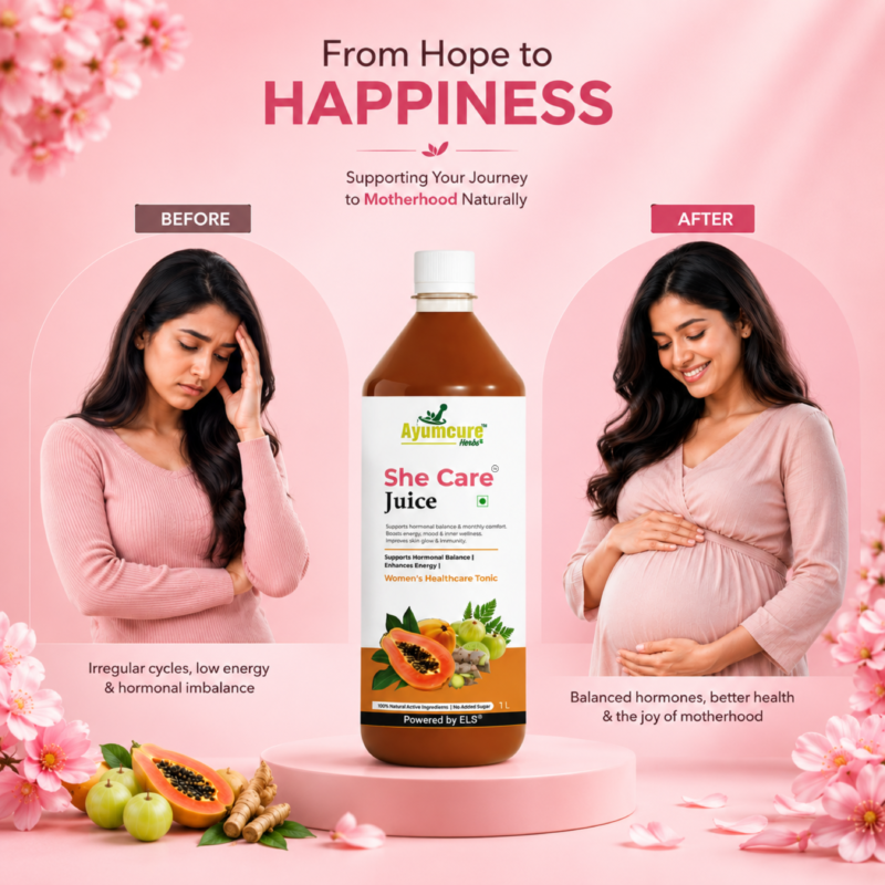 She Care Ayurvedic Juice | PCOS, PCOD & Period Pain Relief | Only For Women
