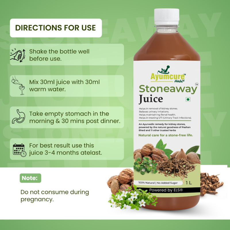 Stoneaway Juice | Pashan Bhed + Gokshura | Kidney Stone & UTI Support | Unisex
